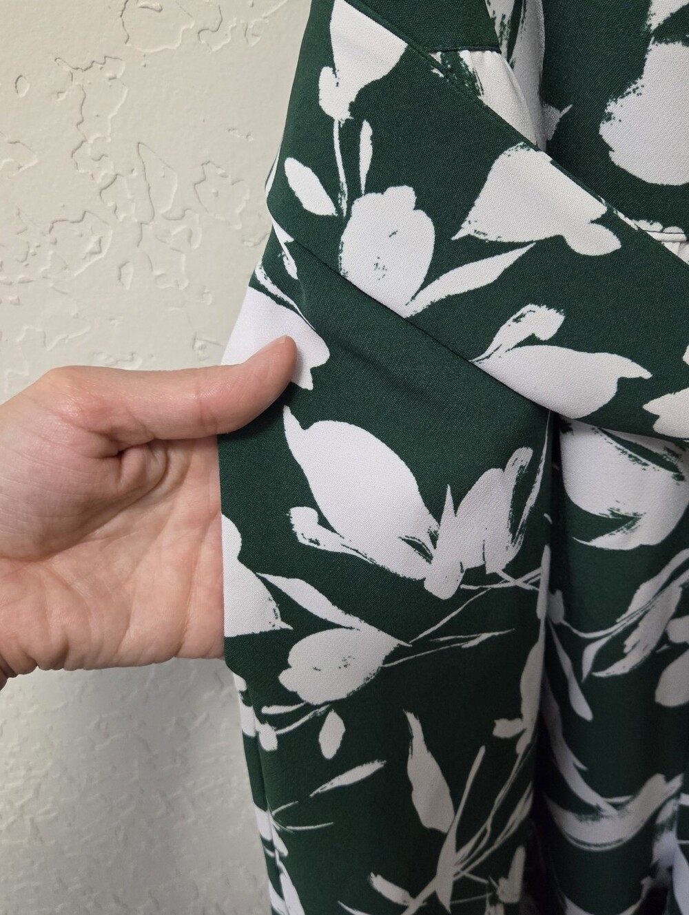 Lane Bryant Green and White Floral Wrap Wide Leg Surplice Jumpsuit Plus Size 18 - Picture 13 of 16